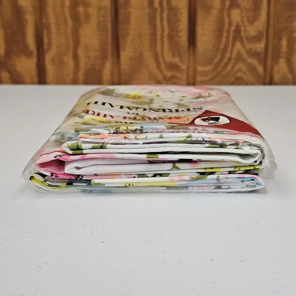 Vtg Springmaid Marvelaire Double Flat Sheet & 2 Pillowcases Multicolor Floral